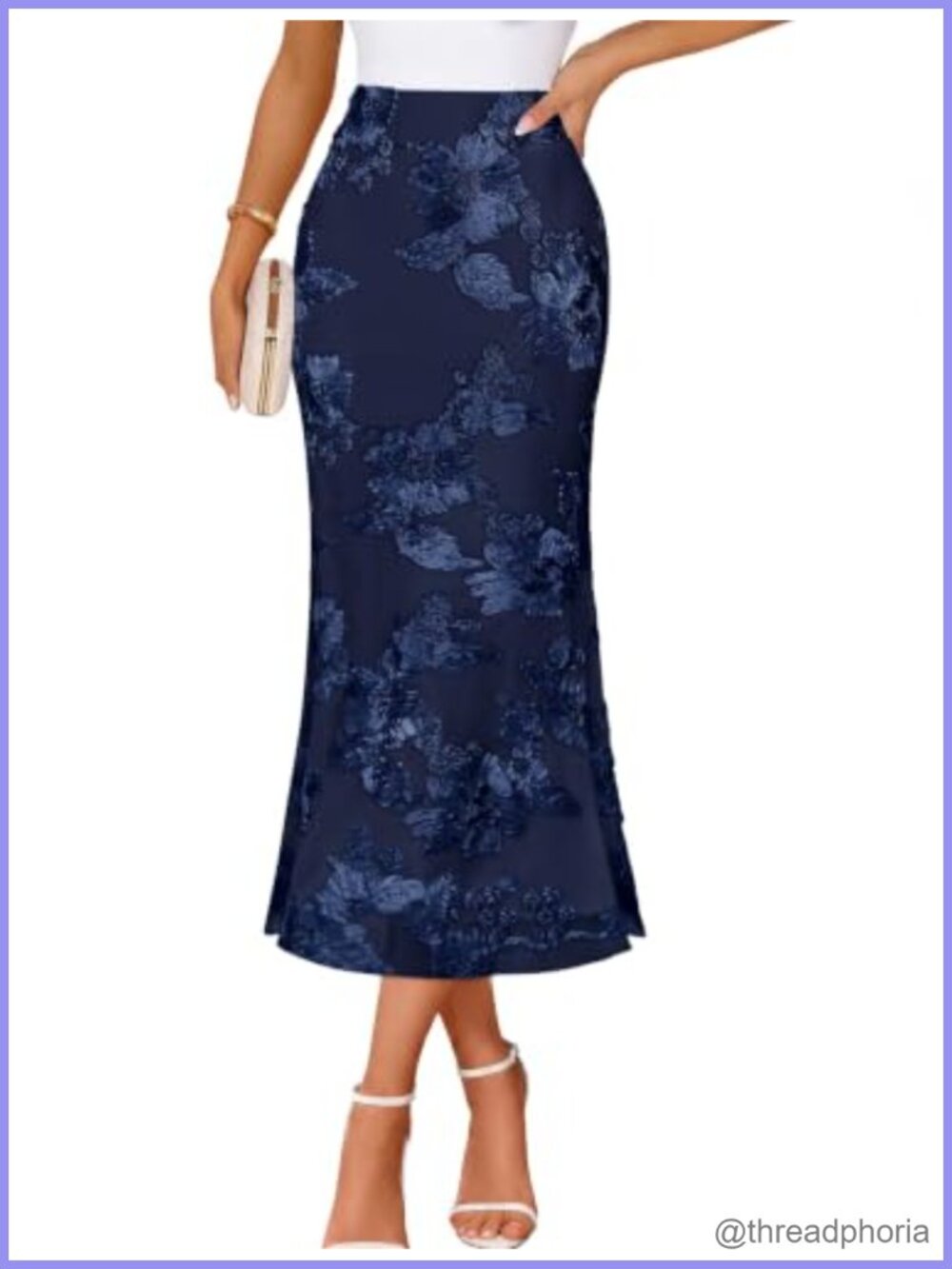 Womens Floral Mesh Midi Skirt High Waisted Bodycon Mermaid Long Skirt